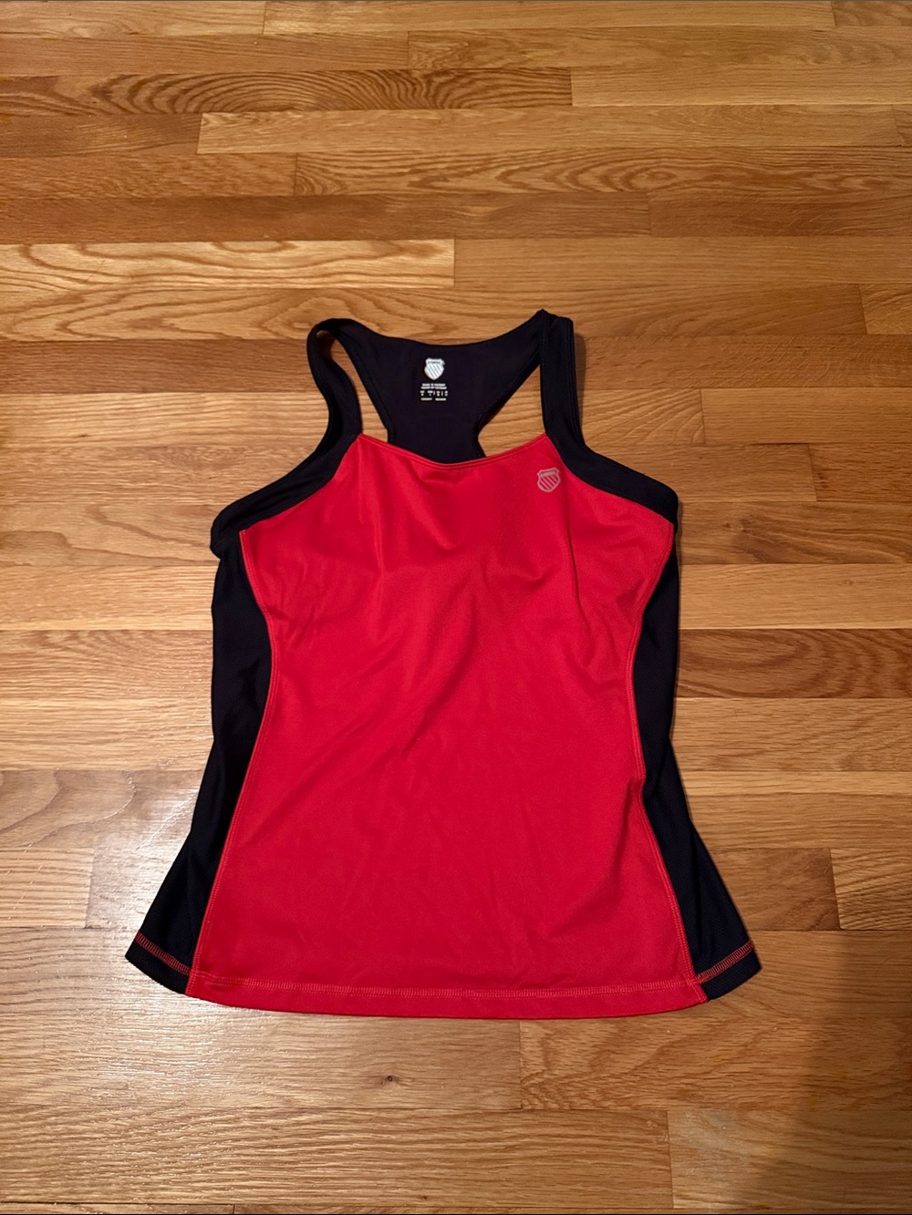 K-Swiss Red and Black Racerback Athletic Tank